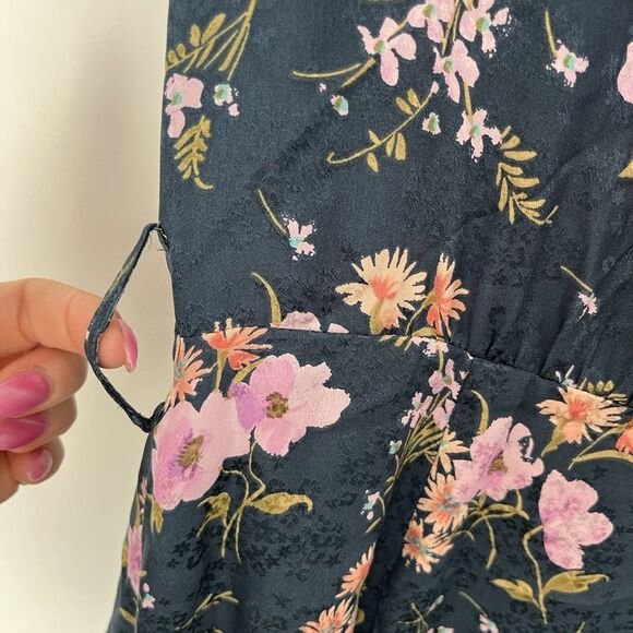 Rebecca Taylor Emilia Silk Pink Floral Mini Dress sz 4 *missing Belt 180 - Picture 5 of 8